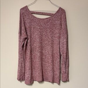 Women's Marled Pink Sweater - Crew Neck